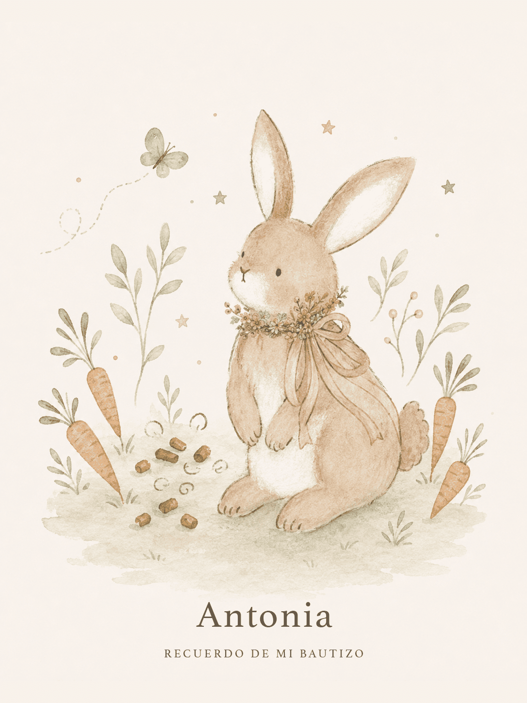 Santito Conejo cute — ilustración en acuarela