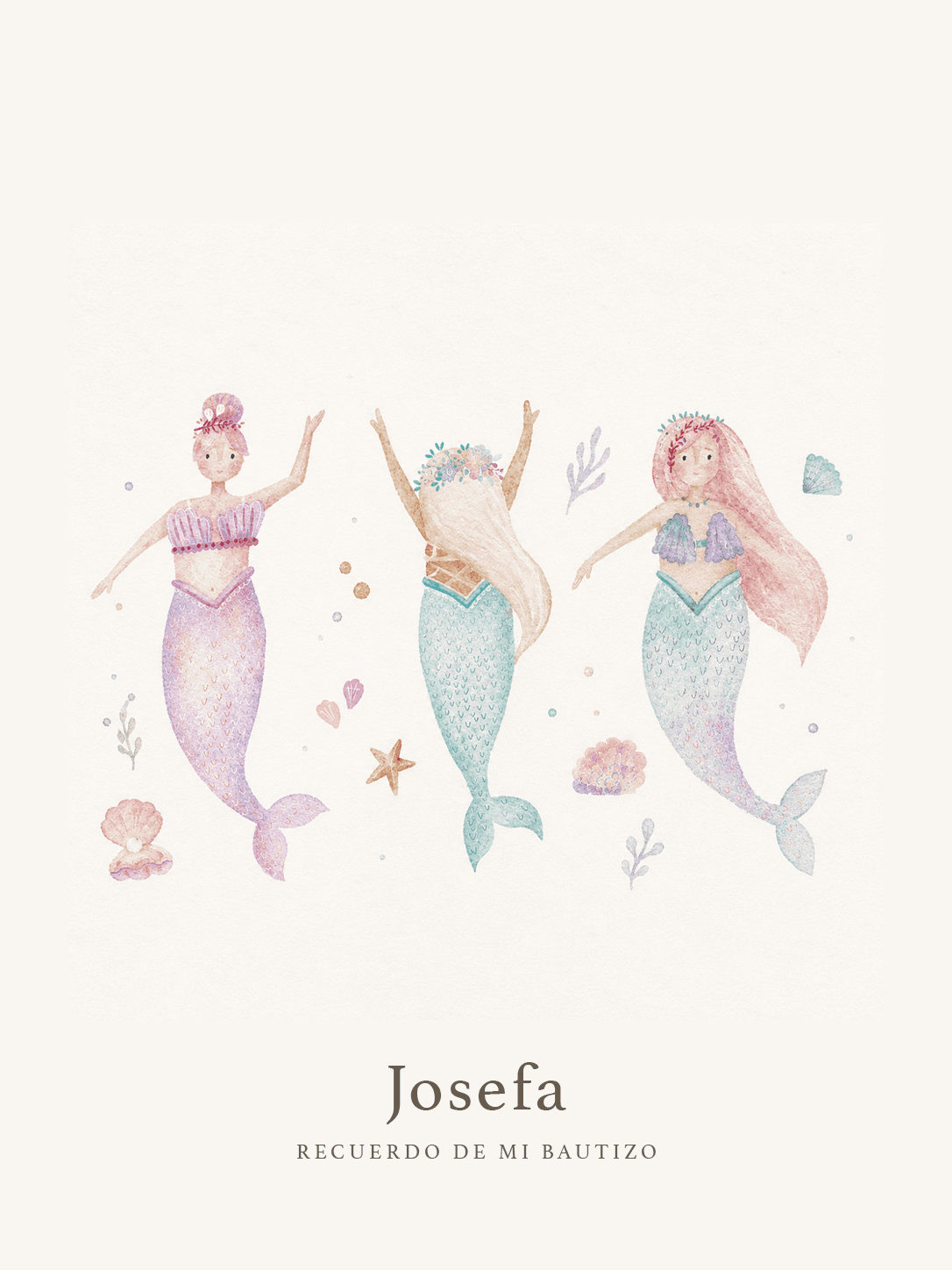 Santito Sirenas — ilustración en acuarela