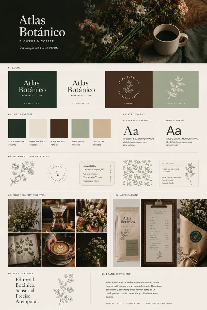 Atlas Botánico — brand sheet completo