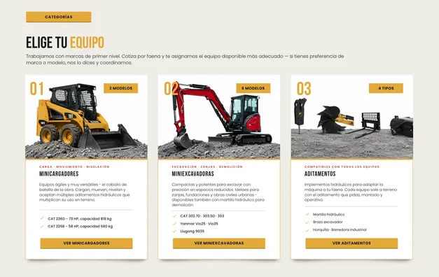 Sitio web BIMAQ — vista adicional