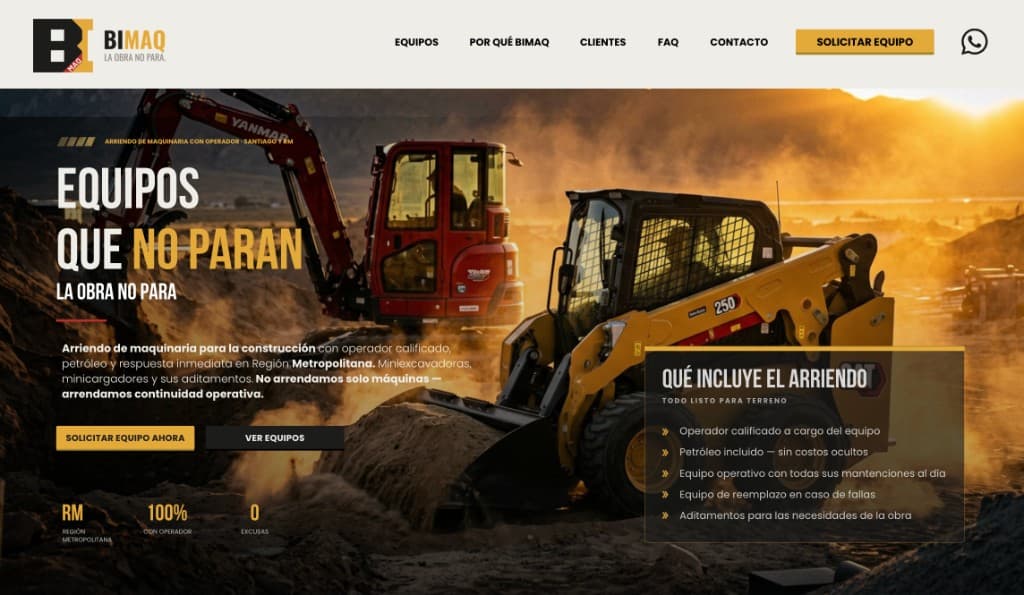 Web BIMAQ — sitio con identidad de marca